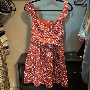 Princess Polly red floral mini dress NWT size 4